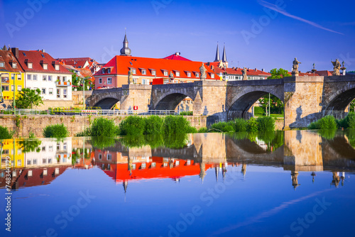 Obraz na płótnie Wurzburg, Germany. Main River summer landscape, historical Bavaria w salonie