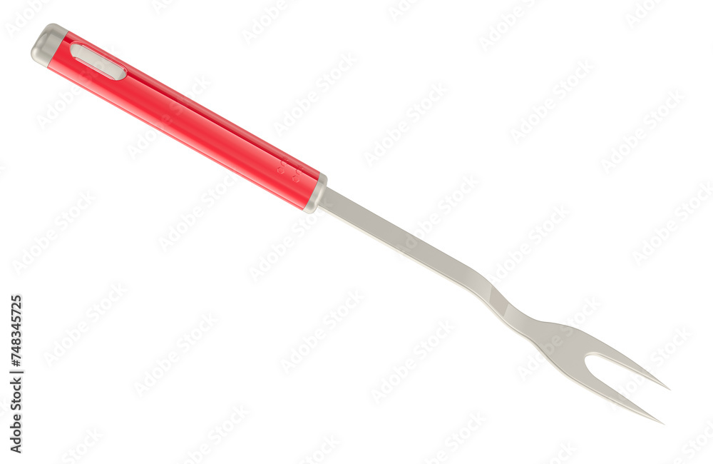 Carving Fork, Big Serving Fork, meat cooking fork. 3D rendering isolated on transparent background Carving Fork, Big Serving Fork, meat cooking fork. 3D rendering isolated on transparent background