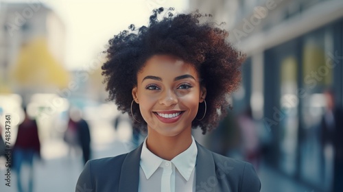 portrait of black female manager smiling 