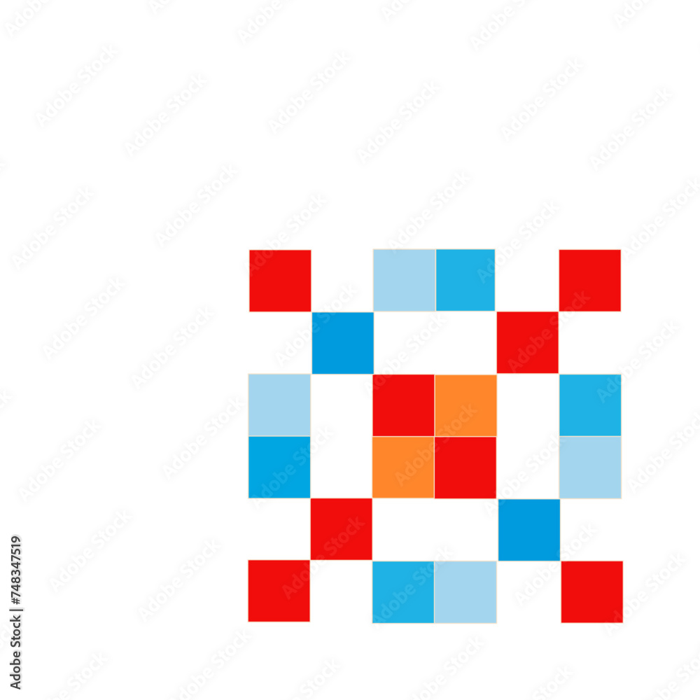 Blue-Red Square Patterns for Creative Projects - Explore the Diversity in Blue and Red!