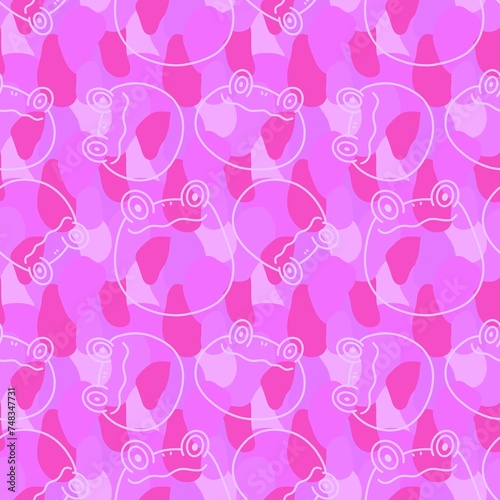 Wallpaper Mural Cartoon animals seamless frogs pattern for wrapping paper and fabrics and kids clothes print and summer Torontodigital.ca
