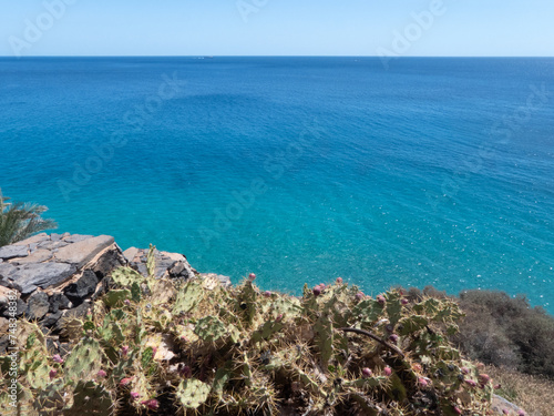 Blick über Morro Jable Strand, Jandia, Fuerteventura, Kanarische Inseln, Spanien