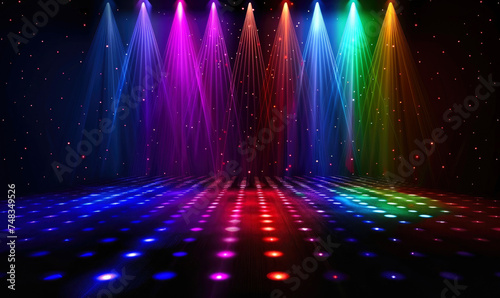 Colorful disco party light ...