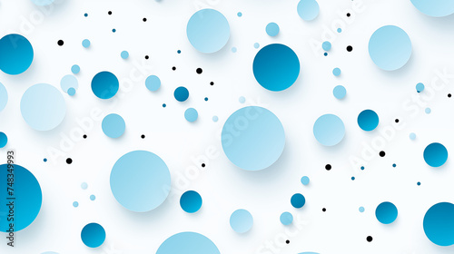 Abstract Blue Dots, circles, rounds Pattern on White Background. photo