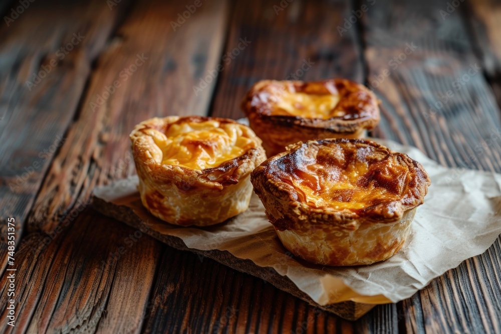 a group of baked pastries on a napkin