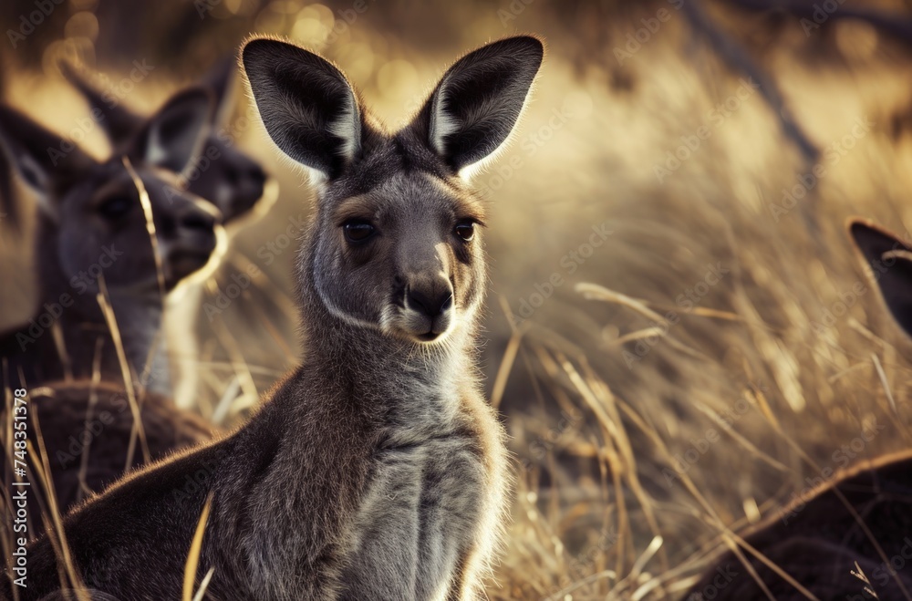 Fototapeta premium a kangaroo in a field
