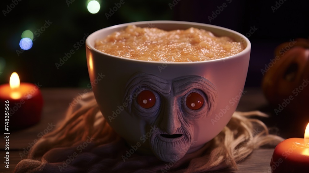 a cup with a face on it a cup with a face on it