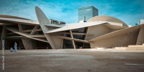 Doha, Qatar-‎February 24,2024 : spectecular national museum of Qatar in Doha photo
