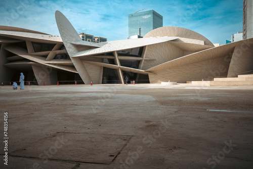 Doha, Qatar-‎February 24,2024 : spectecular national museum of Qatar in Doha photo