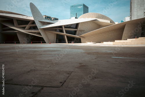 Doha, Qatar-‎February 24,2024 : spectecular national museum of Qatar in Doha photo