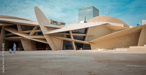 Doha, Qatar-‎February 24,2024 : spectecular national museum of Qatar in Doha photo