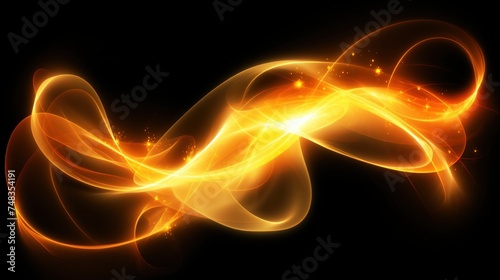 a light swirls on a black background