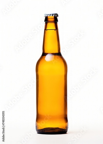 a bottle of beer with a black cap
