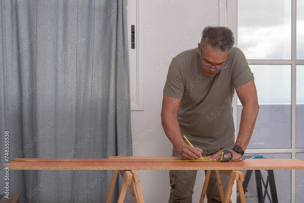 carpenter at home using a pencil carpenter at home using a pencil