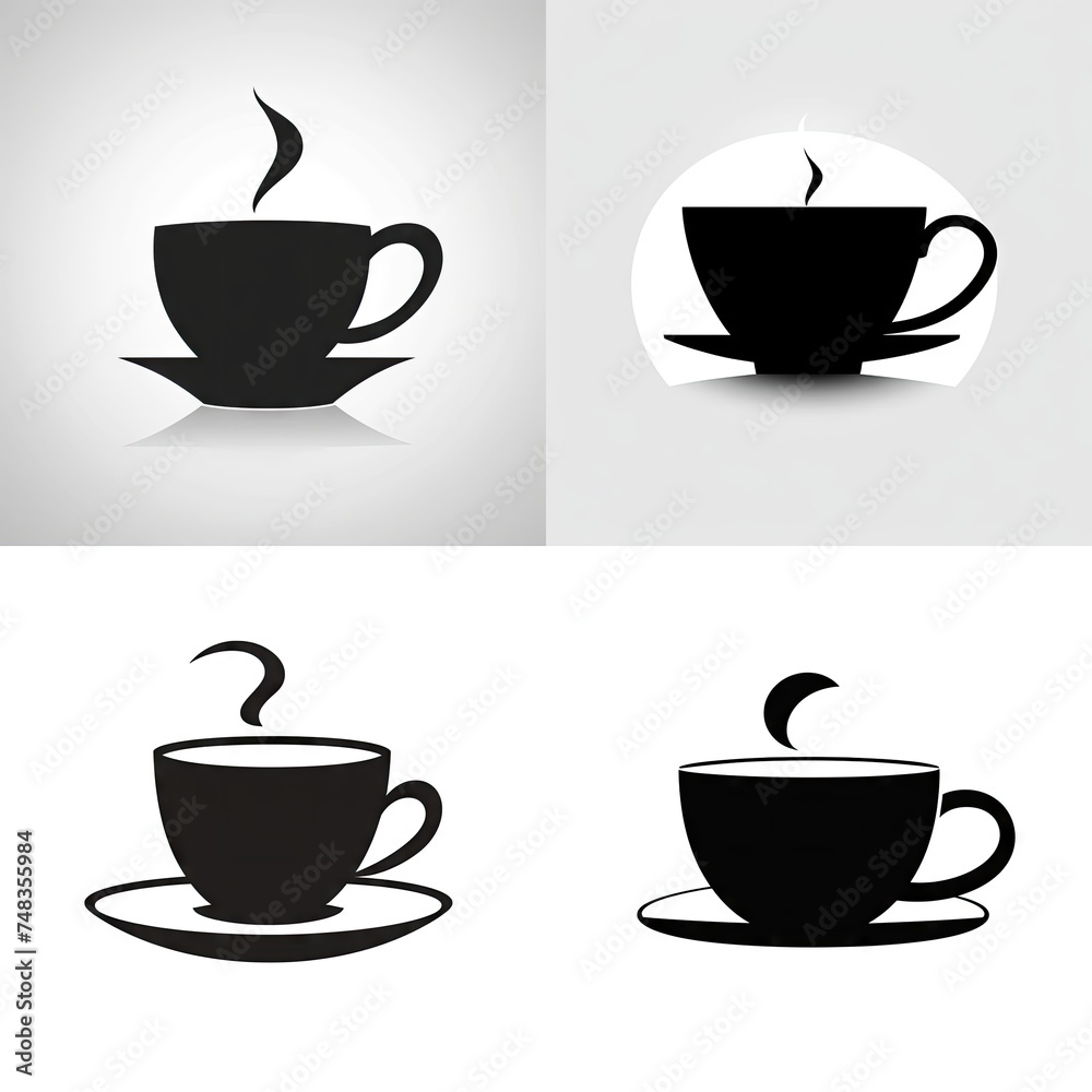 Coffee Cup Icon, Minimal Cafe Mug, Drink Sign, Beverage Symbol, Black Hot Coffee Cup Silhouette Coffee Cup Icon, Minimal Cafe Mug, Drink Sign, Beverage Symbol, Black Hot Coffee Cup Silhouette