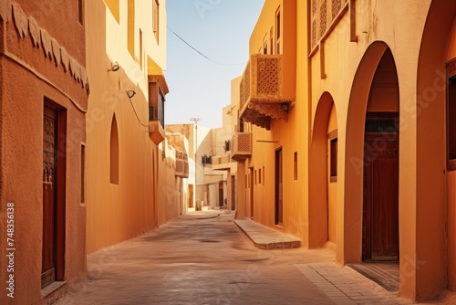 Traditional Arabian Street  Warm Colors  Traditional Historical District Arabic Architecture  Middle East
