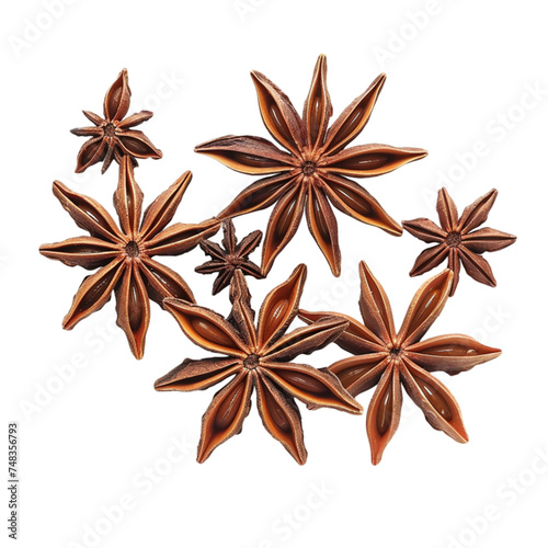 star anise isolated on white background. With clipping path