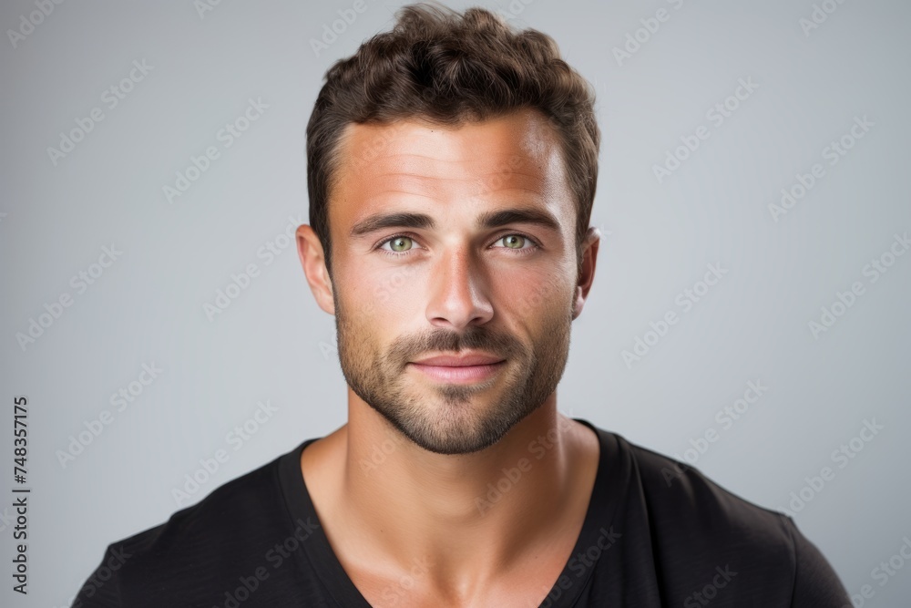 Portrait of a handsome young man, isolated on grey background. Portrait of a handsome young man, isolated on grey background.