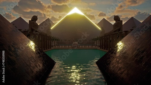 Majestic Egyptian pyramids. Cinematic background photo