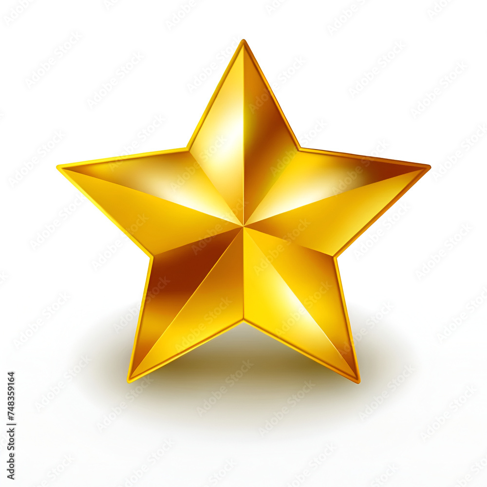 Fototapeta premium Polished golden star shining brightly