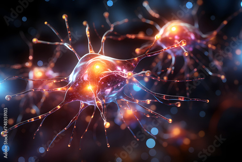 Neurons firing in a brain, a dazzling representation of human neural activity