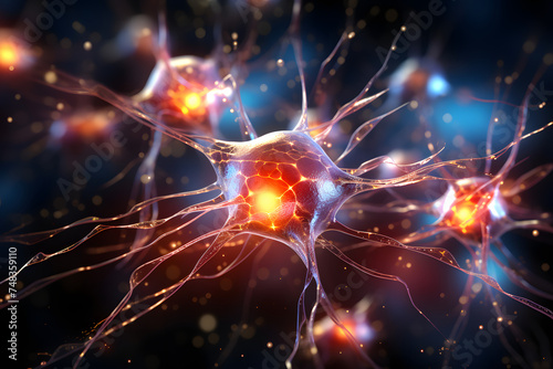 Neurons firing in a brain, a dazzling representation of human neural activity