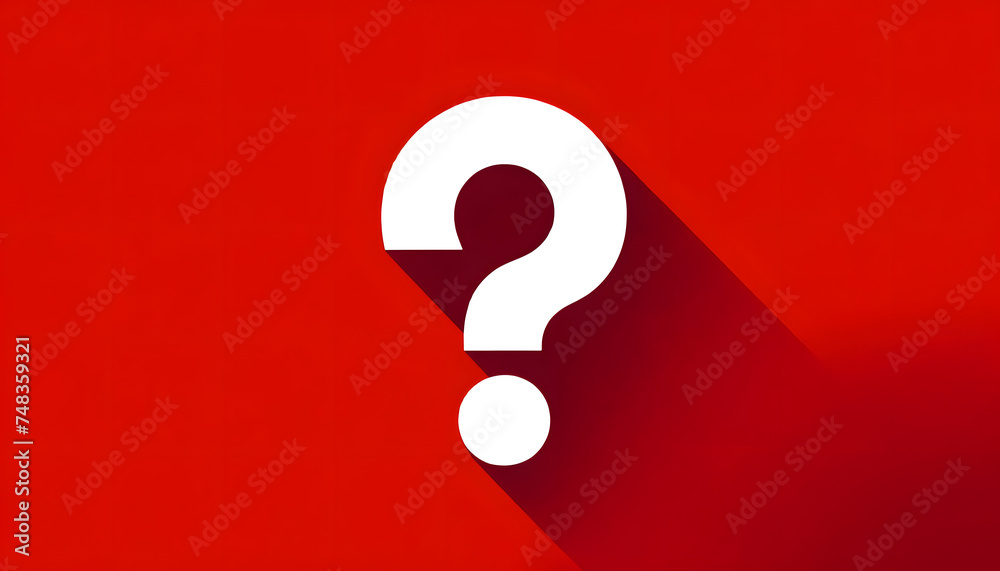 Question mark asking questions interrogation point sign white ? symbol 3d rendering isolated on red background Question mark asking questions interrogation point sign white ? symbol 3d rendering isolated on red background