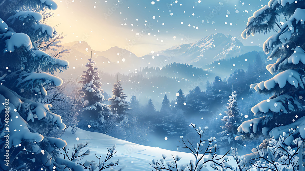 Attractive winter-themed banners showcasing limited-time discounts and offers. Copy Space. - obrazy, fototapety, plakaty 