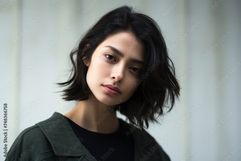 Portrait of a beautiful young asian woman with long black hair Portrait of a beautiful young asian woman with long black hair
