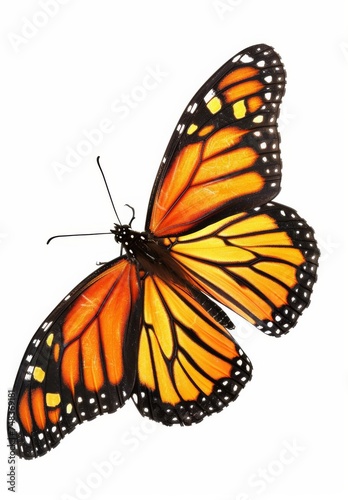 Butterfly with orange wings on a white background © InfiniteStudio