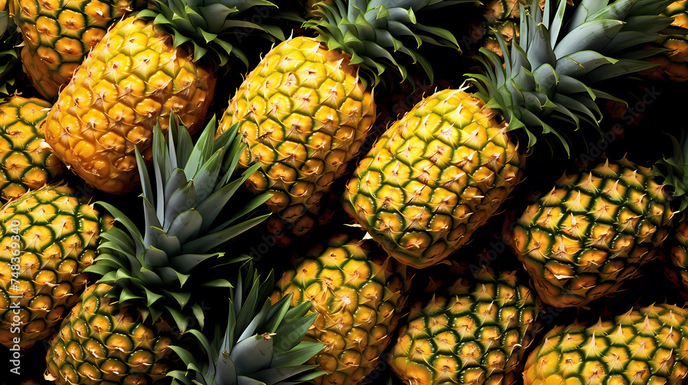 Pineapple, natural background represents the concept of organic fruit
