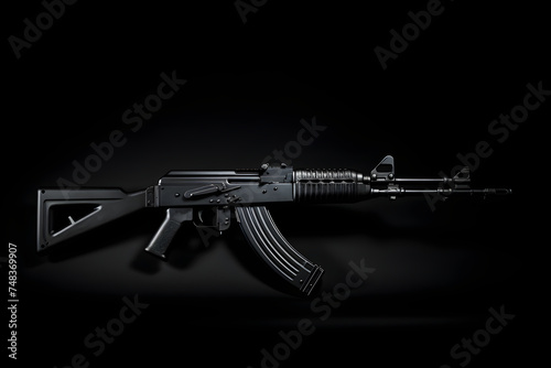 Monochromatic Elegance: AK-74 Rifle in Stark Black and White