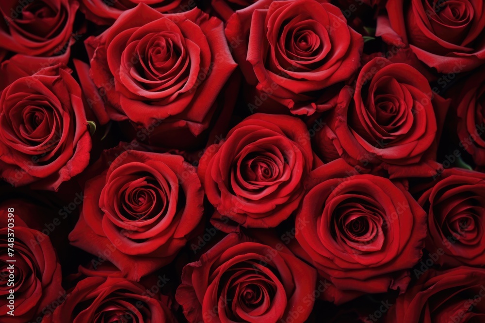 Red natural roses background Red natural roses background