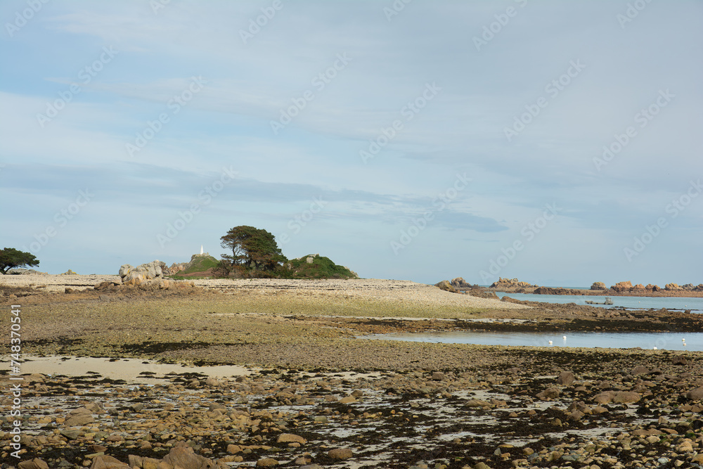 Fototapeta premium Joli paysage de mer en hiver à Port-Blanc Penvénan - Bretagne