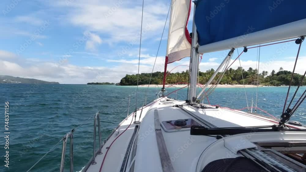 4k 60 fps sailboat in the caribbean island in dominican republic 4k 60 fps sailboat in the caribbean island in dominican republic