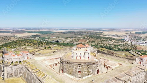 The beautiful Chateau Forte de Nossa Senhora da Graca in Elvas , Europe, Portugal, Alentejo, Portalegre, in summer on a sunny day. photo