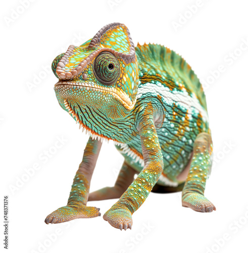 Beautiful Chameleon Isolated. Transparent PNG.