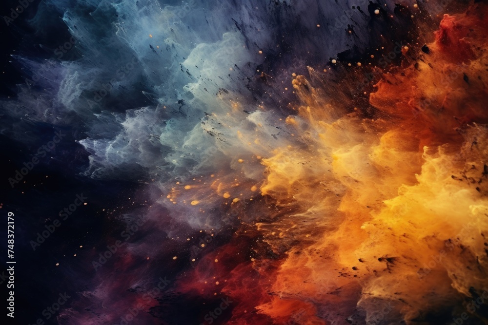 Abstract background with colorful swirls and gold accents. Abstract background with colorful swirls and gold accents.