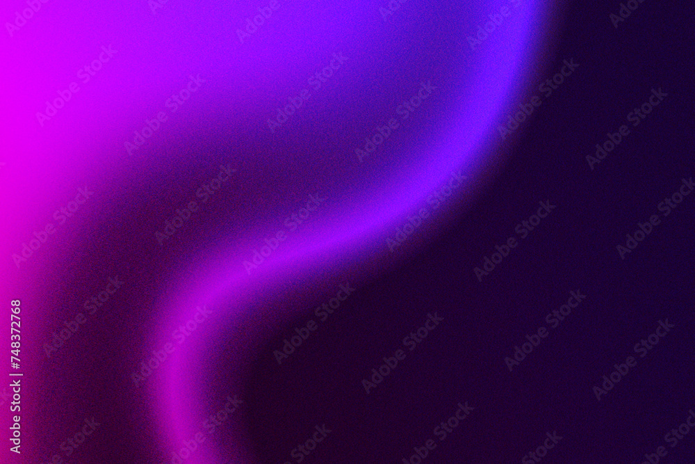 Grainy pink purple gradient background, abstract wave on dark backdrop. Design for banner, poster, wallpaper.
