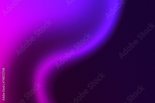 Grainy pink purple gradient background, abstract wave on dark backdrop. Design for banner, poster, wallpaper.