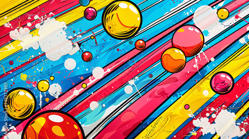 Vibrant Abstract Art with Colorful Spheres