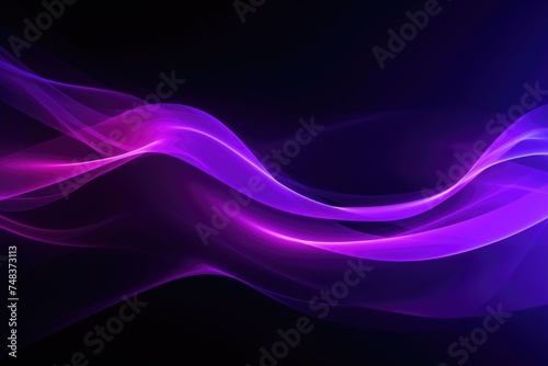 Abstract flowing neon wave purple background