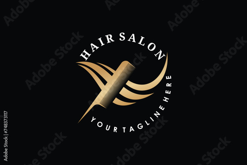 beauty hair cut design with modern concept