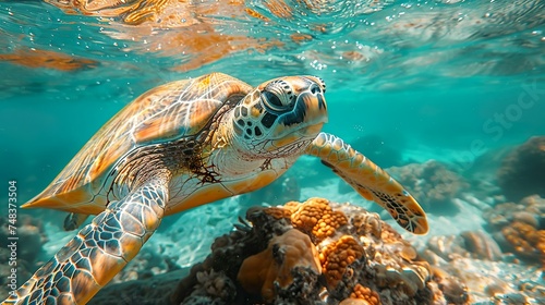turtle, freshwater turtle, sea turtle, swimming, nature, animal
