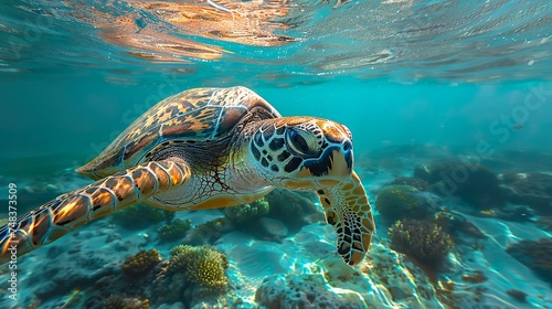 turtle, freshwater turtle, sea turtle, swimming, nature, animal