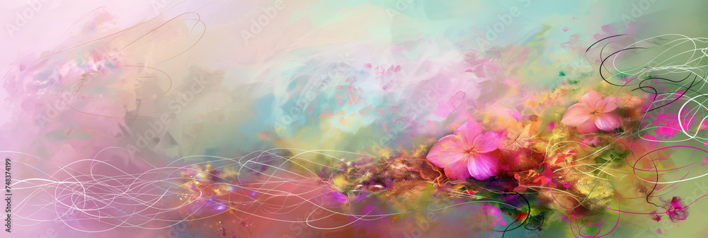 A subtle mellow banner background with a Mother's Day theme 