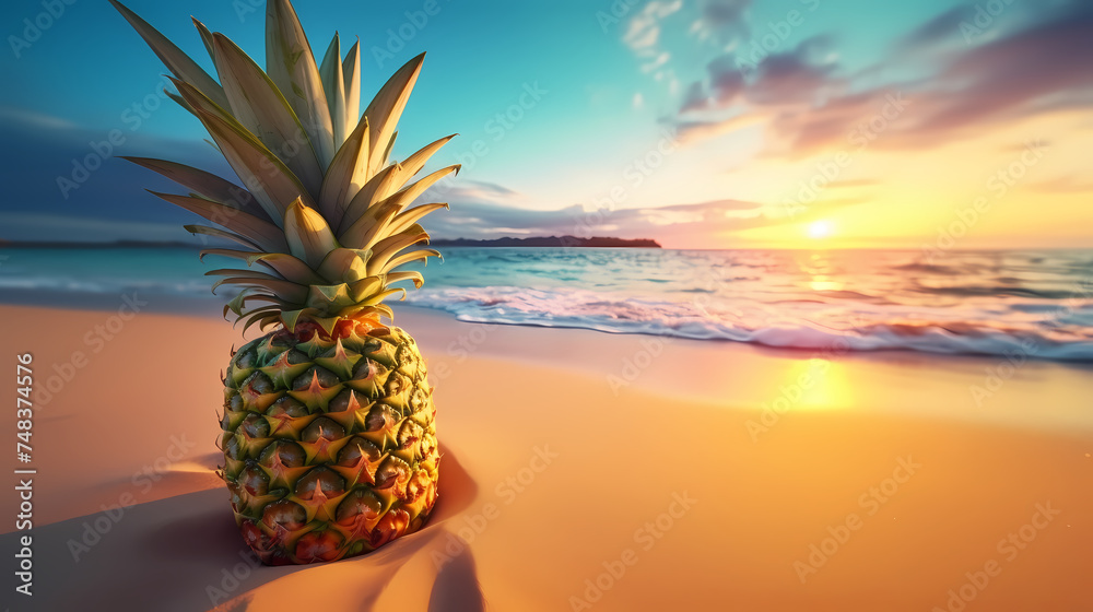 Close up of pineapple on background, healthy eating Close up of pineapple on background, healthy eating