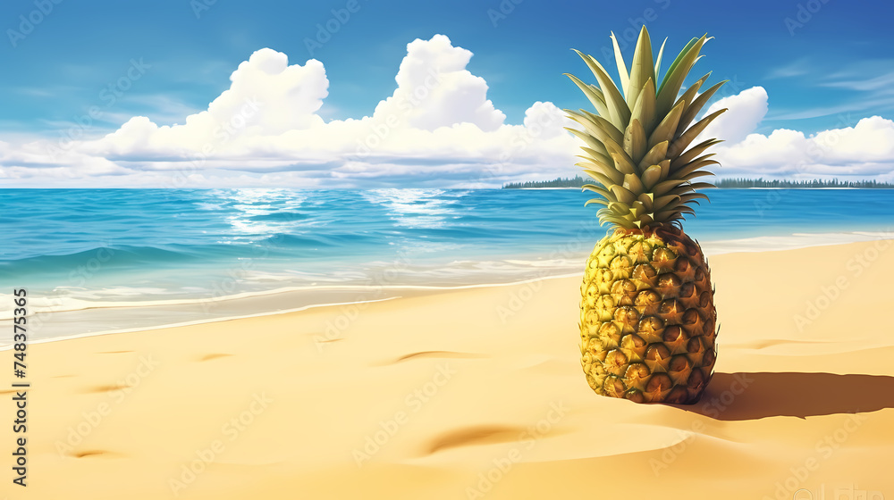 Pineapple displayed under natural sunlight Pineapple displayed under natural sunlight