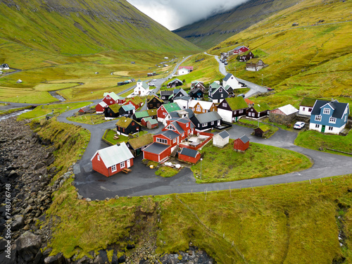 The beautiful scenery of the Faroe islands at Elduvik photo