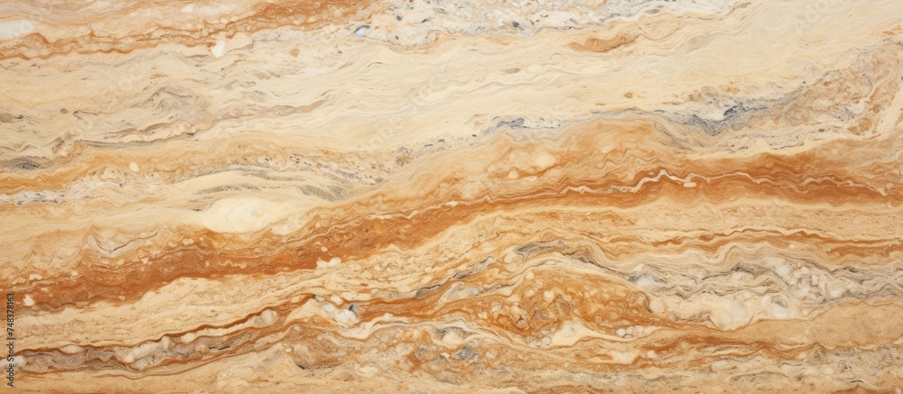 This close-up shot showcases the intricate patterns and smooth texture of a marble counter top. The veins of the marble create a unique and elegant design, adding sophistication to any space.